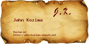 Jahn Kozima névjegykártya